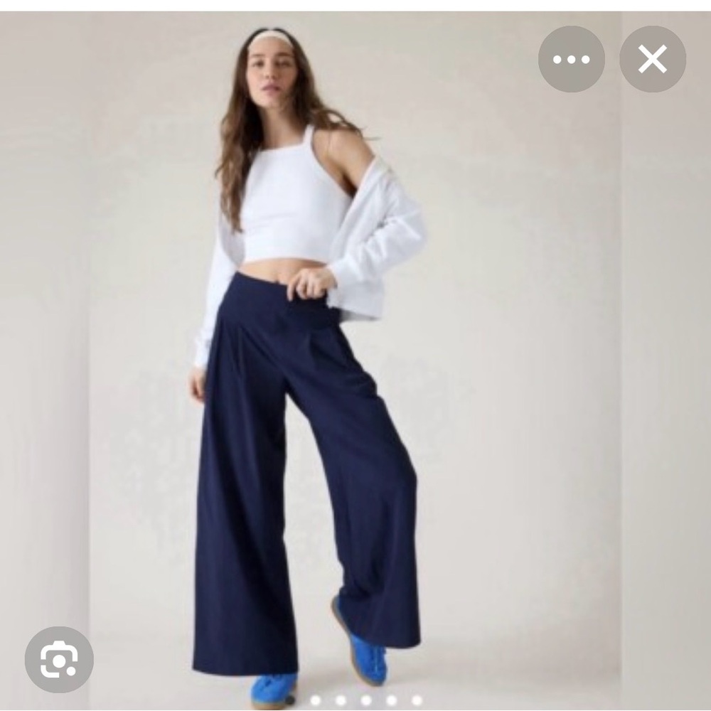 Athleta Navy Wide-Leg Pants